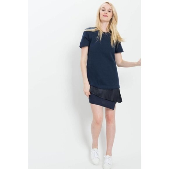 Derek Lam | 10 Crosby 2-In-1 Sweatshirt Dress With Pleated Underpinning - Picture 3 of 16